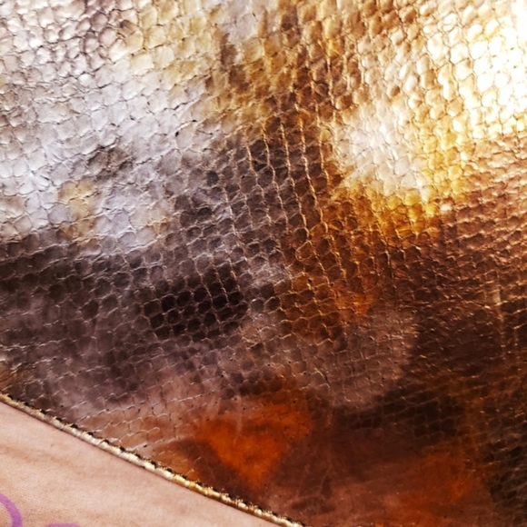 BOTKIER Met. Python Emb. LTR Matte Gold Accents Handbag-NWOT - Picture 7 of 7
